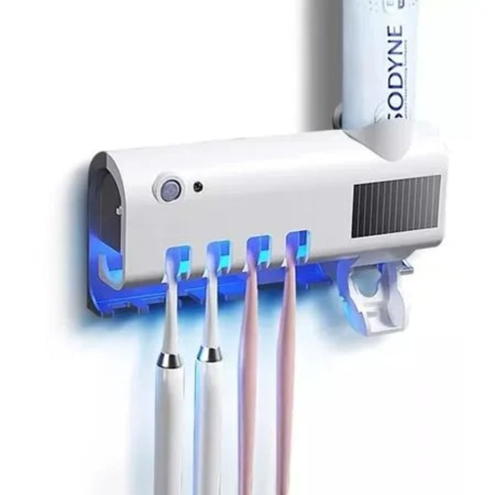 ESTERILIZADOR DE CEPILLOS UV  RECARGABLE USB Y SOLAR BLANCO