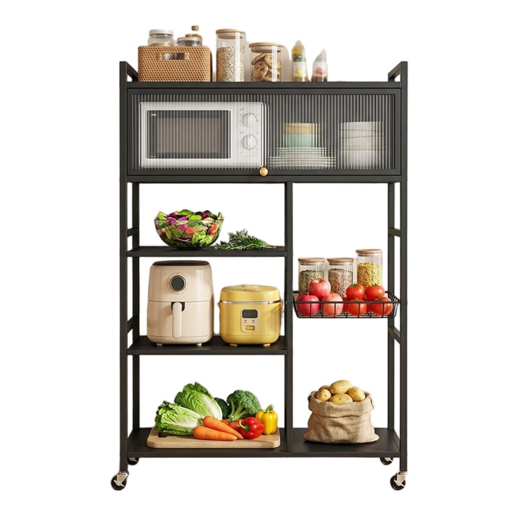 ORGANIZADOR MULTIUSOS DE 5 NIVELES CON TAPA - BLANCO Y NEGRO