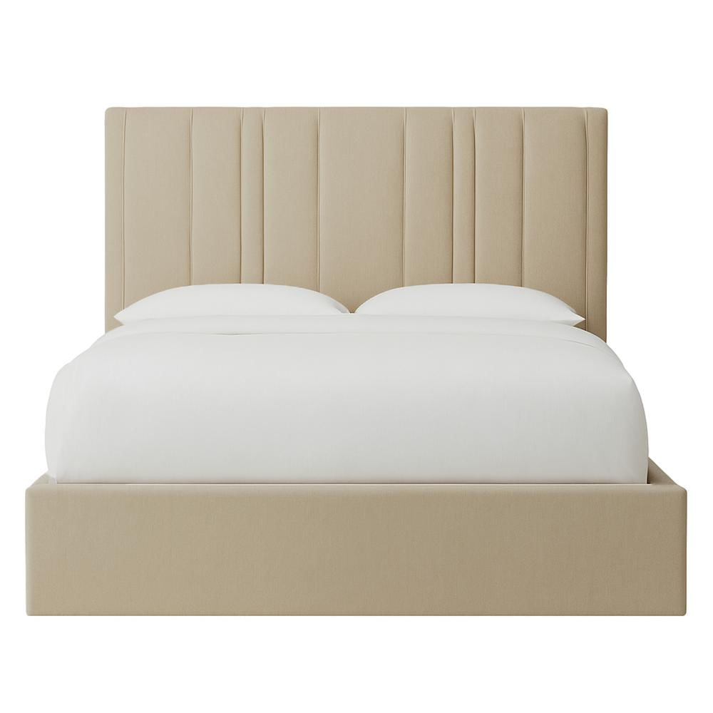 Cama Tapizada Líneas LeMueble 1.5 Plz Beige