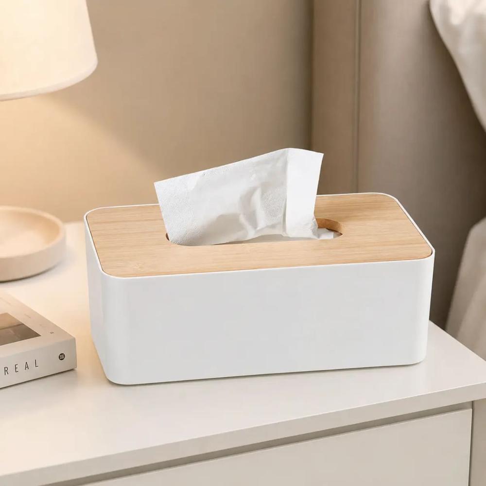 Caja Dispensadora de Pañuelos con Tapa Bambú  570011