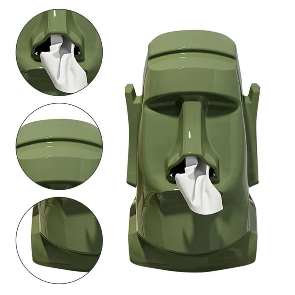Dispensador Moai Multiuso para Pañuelos Lentes y Audifonos Verde  334VR06