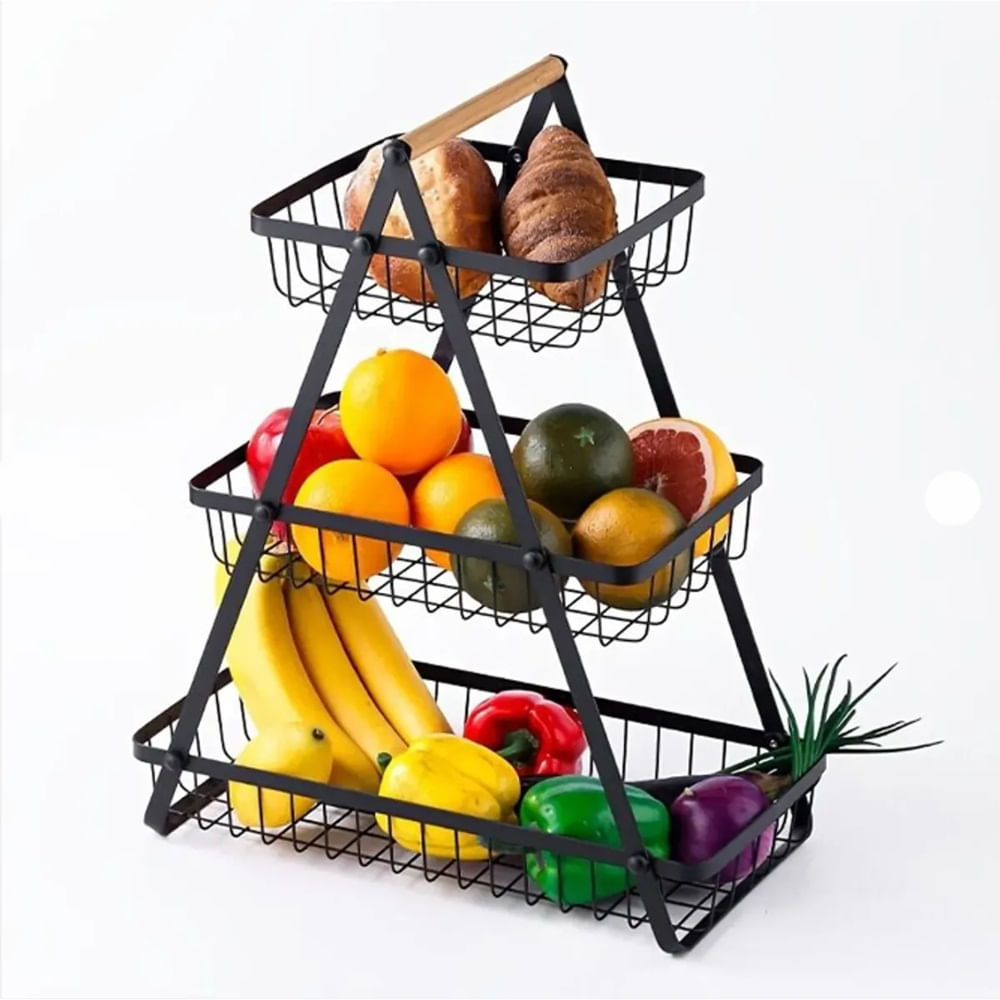 Organizador Frutero de Cocina 3 Niveles Metal para Frutas y Verduras
