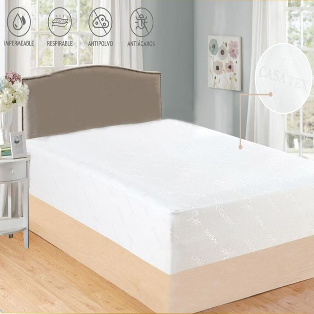 Protector De Colchón Impermeable Hipoalergénico 2 Plz 2 plazas