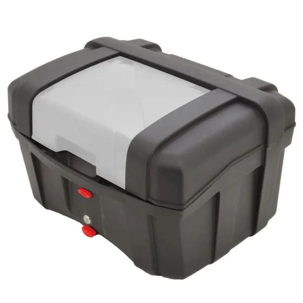 Maleta Rígida TOMCAT 40L Negro Mate Gris para Moto Equipaje Seguro Resistente Viajes Estilo Premium Negro