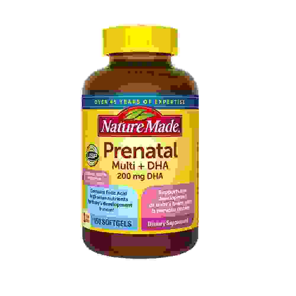 Nature Made Suplemento Vitamínico Prenatal con Ácido Fólico y DHA 150 suministros