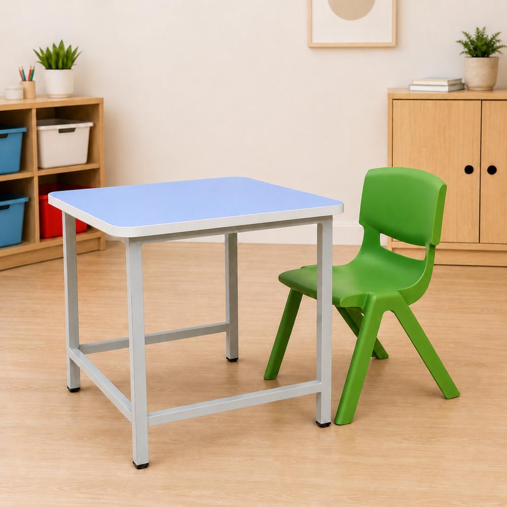 Combo Mesa Infantil 60x50x60 y Silla Kinder Verde de Polipropileno Copemo