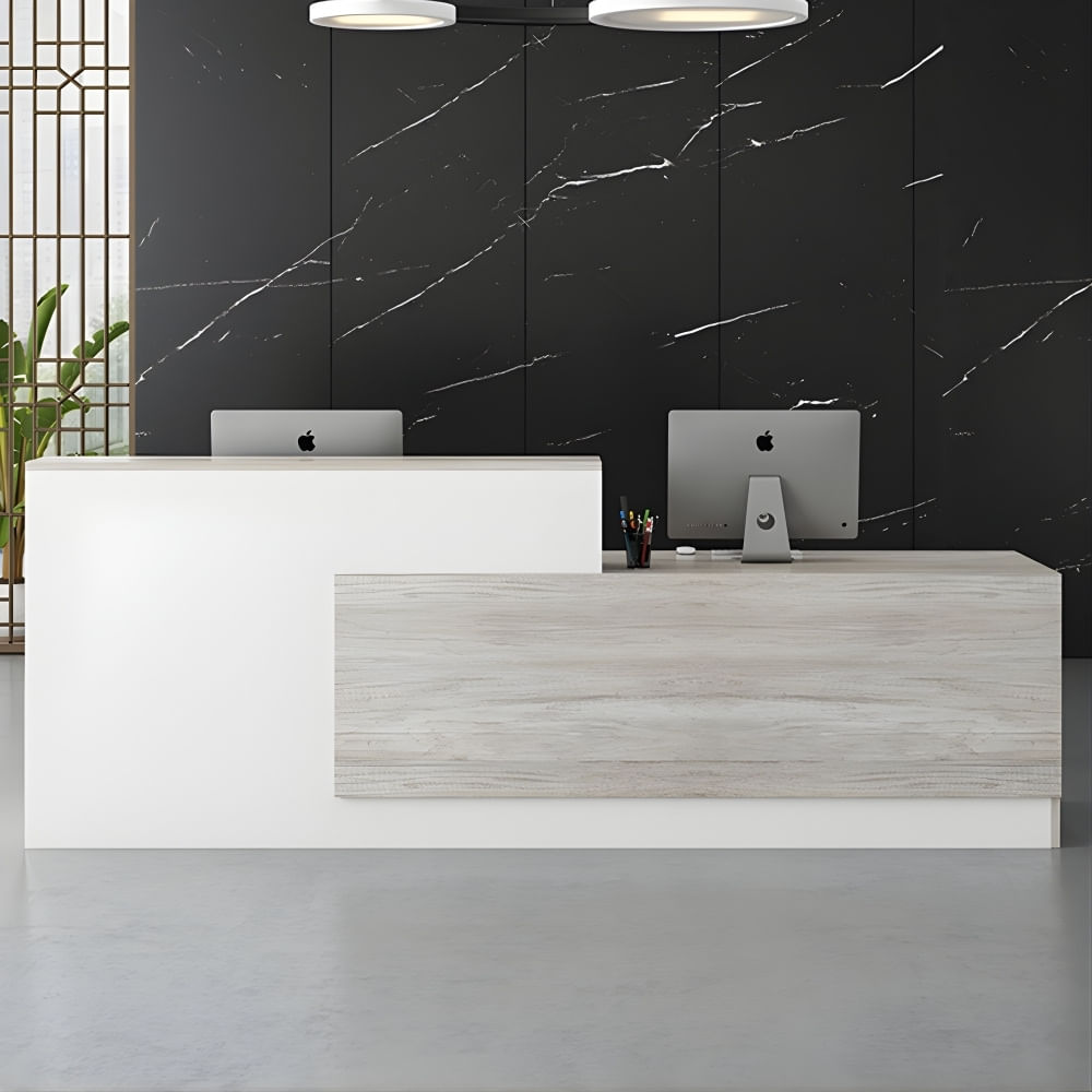 Counter de recepción Taro Blanco y Ceniza | Masiva Home