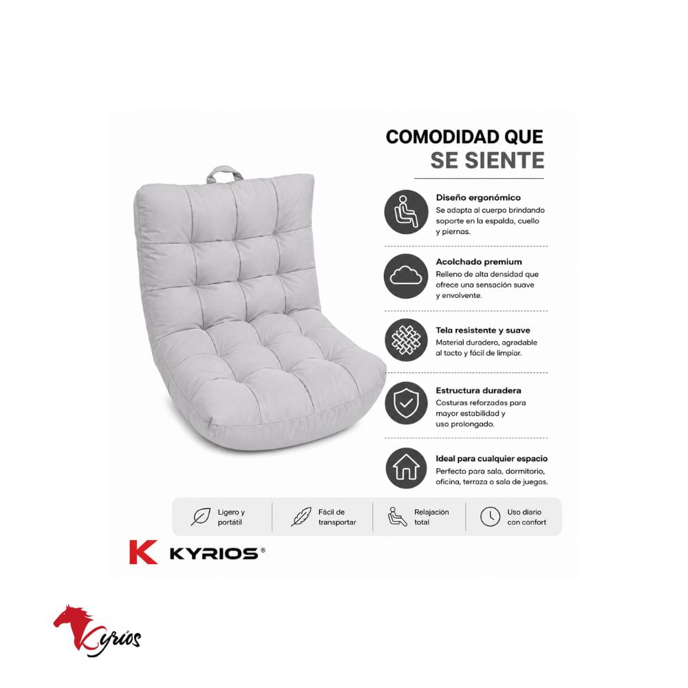 Asiento de piso ajustable Plateado