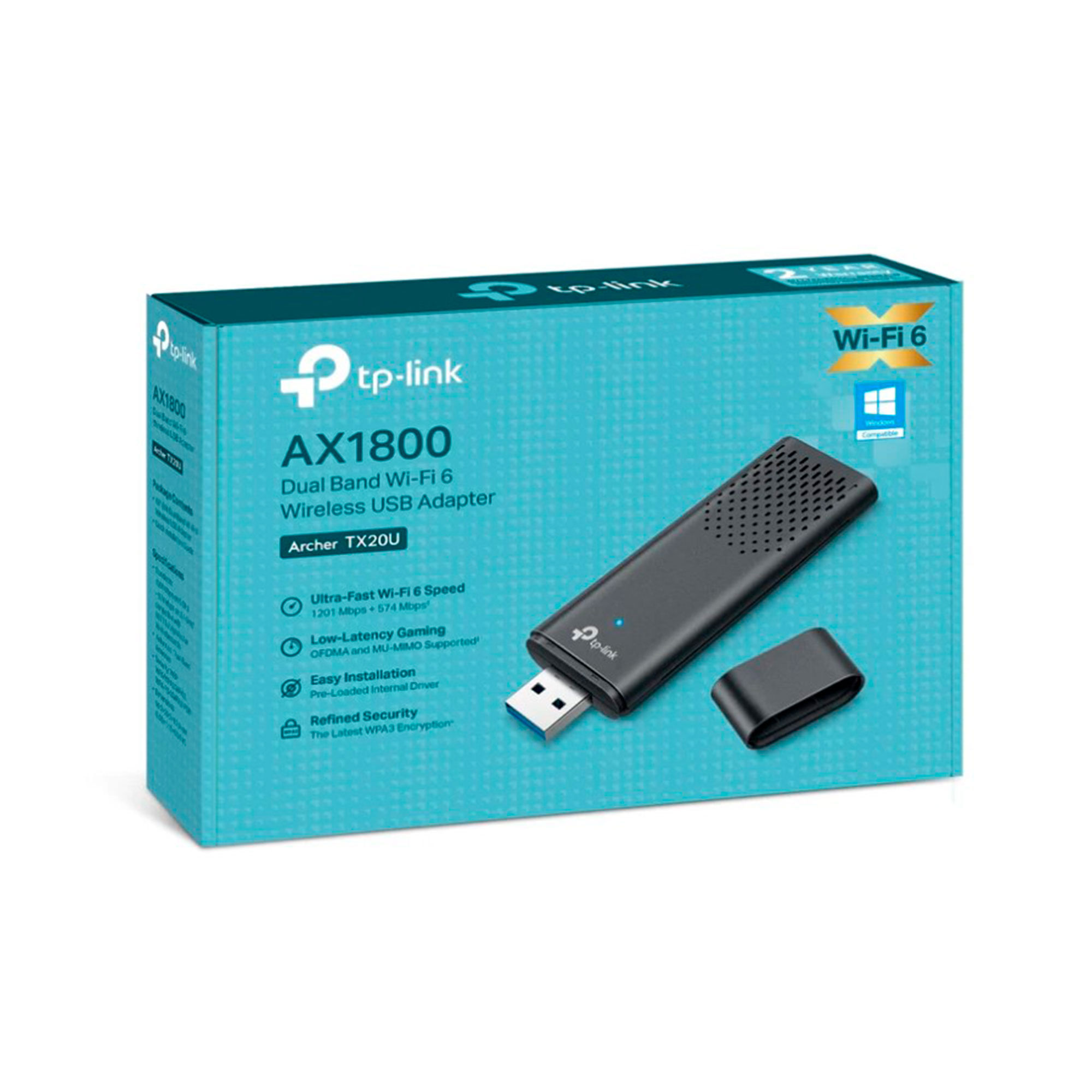 ADAPTADOR DE RED WIFI TP LINK ARCHER TX20U WI FI 5 GHZ 1201 MBPS 2 4GHZ 574 MBPS PN ARCHER TX20U