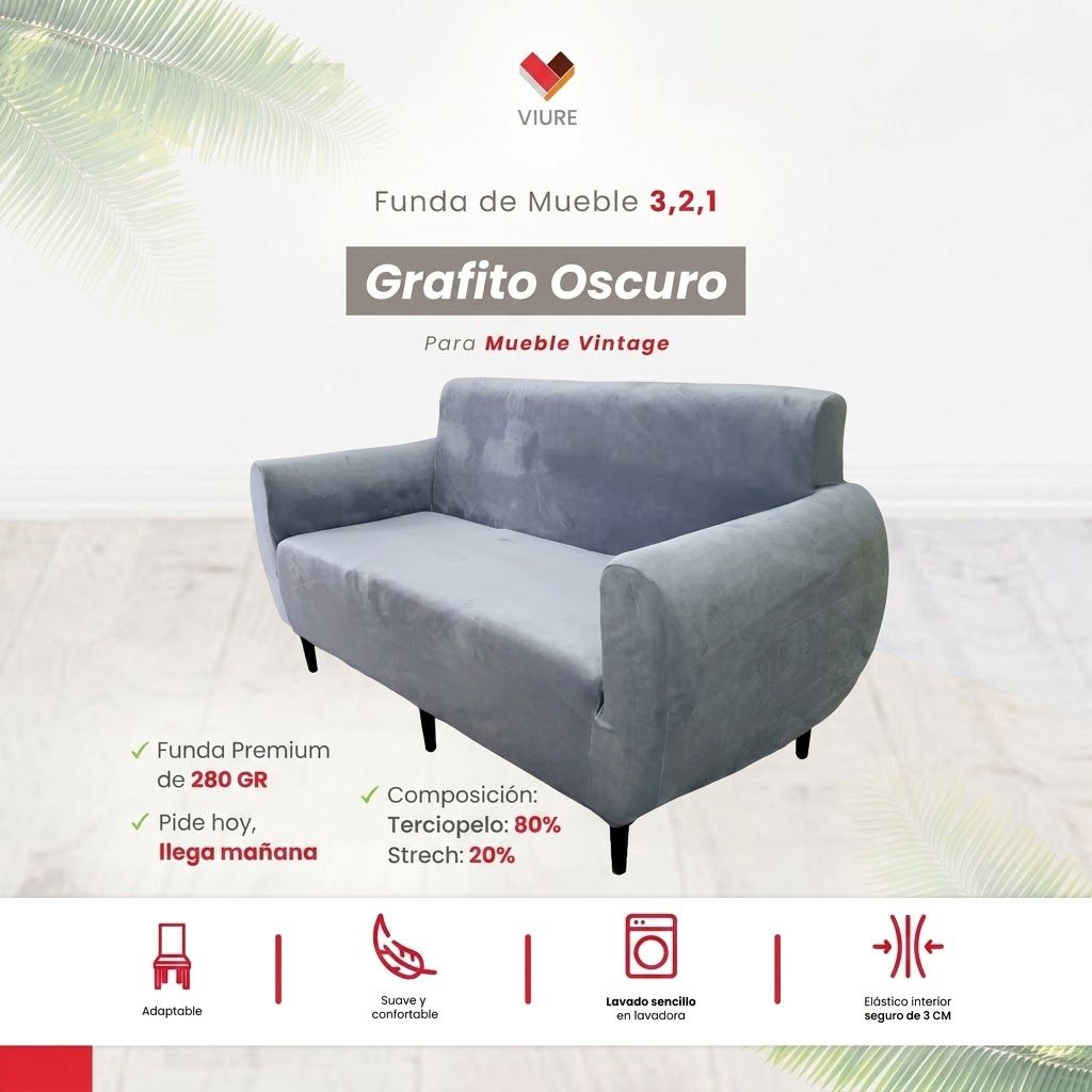 Funda de mueble 3-2-1 - Grafito Oscuro