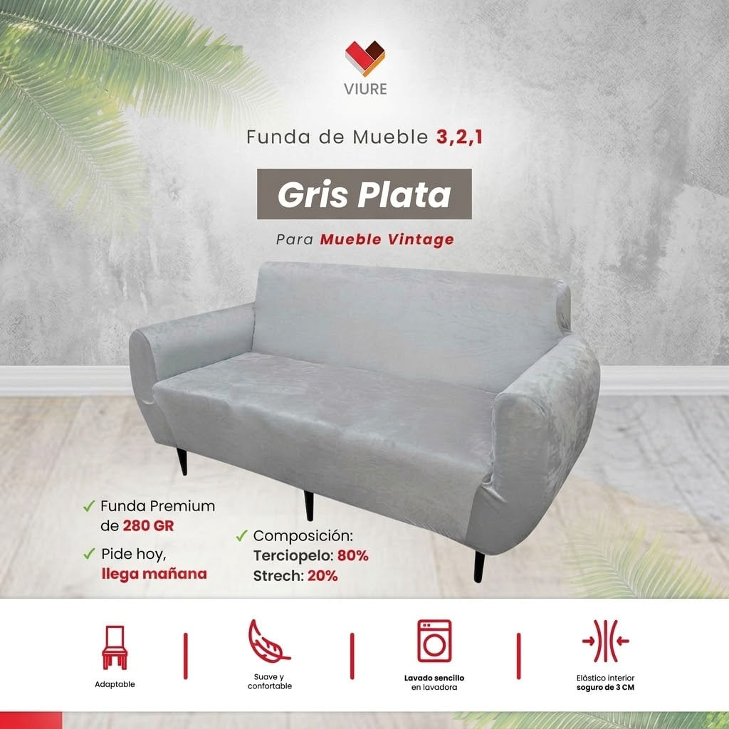 Funda de mueble 3-2-1 - Plata