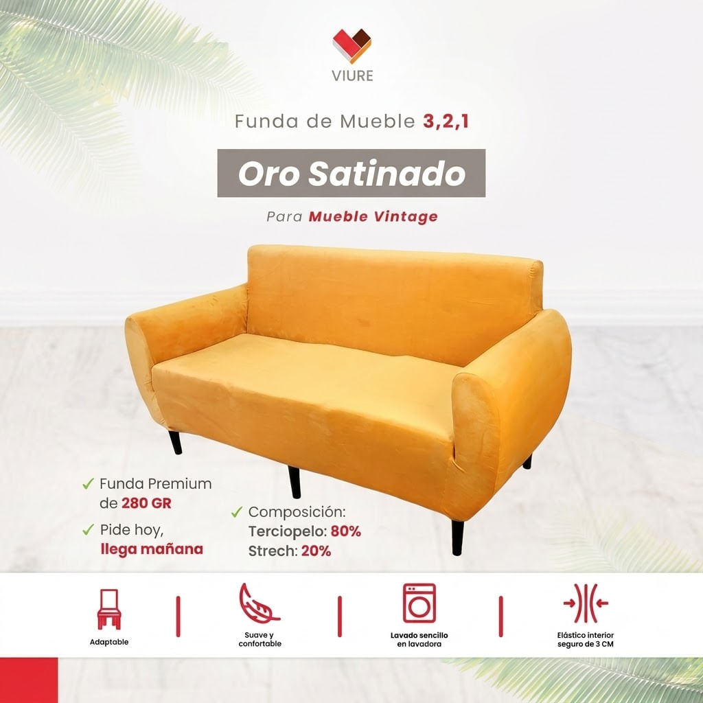 Funda de mueble 3-2-1 - Oro Satinado