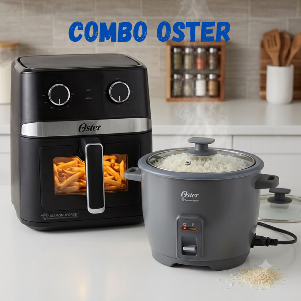 ARROCERA DE 10 TAZAS OSTER CKSTRCB10DFSKE 053 MAS Freidora de Aire Oster 6L CKSTAF60WMDF
