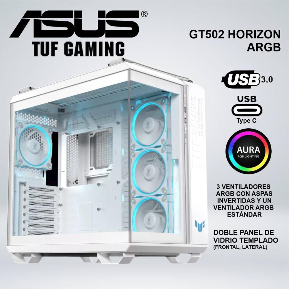 CASE MID TOWER ASUS TUF GAMING GT502 HORIZON ARGB WHITE