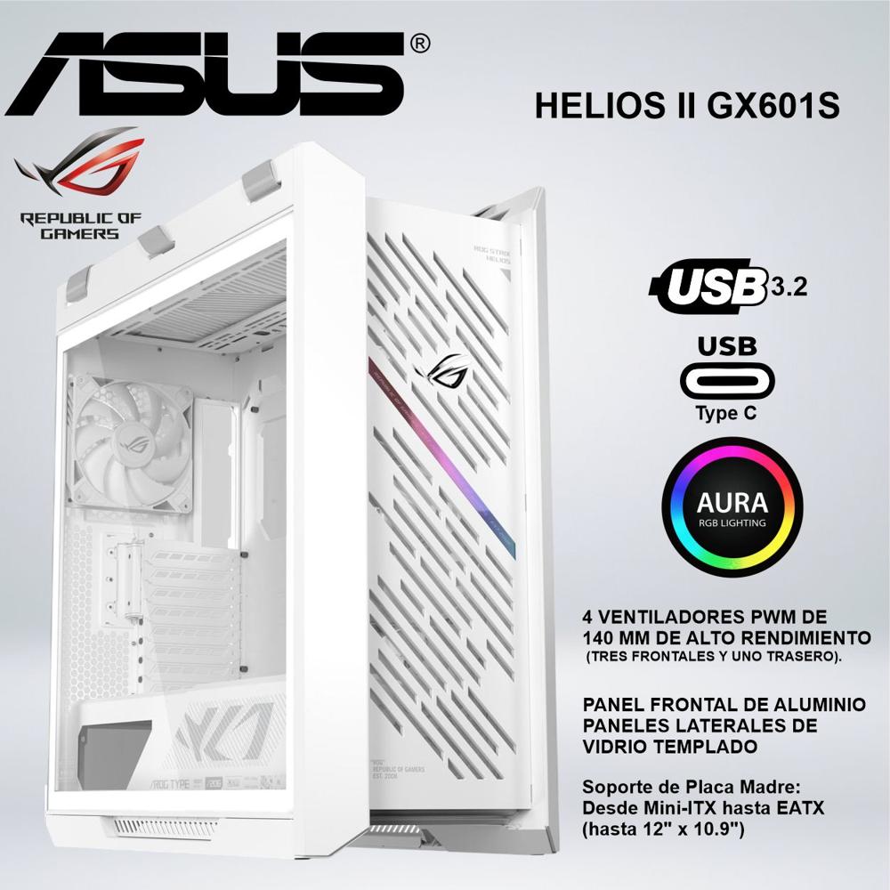 CASE MID TOWER ASUS ROG STRIX HELIOS II GX601S ARGB WHITE
