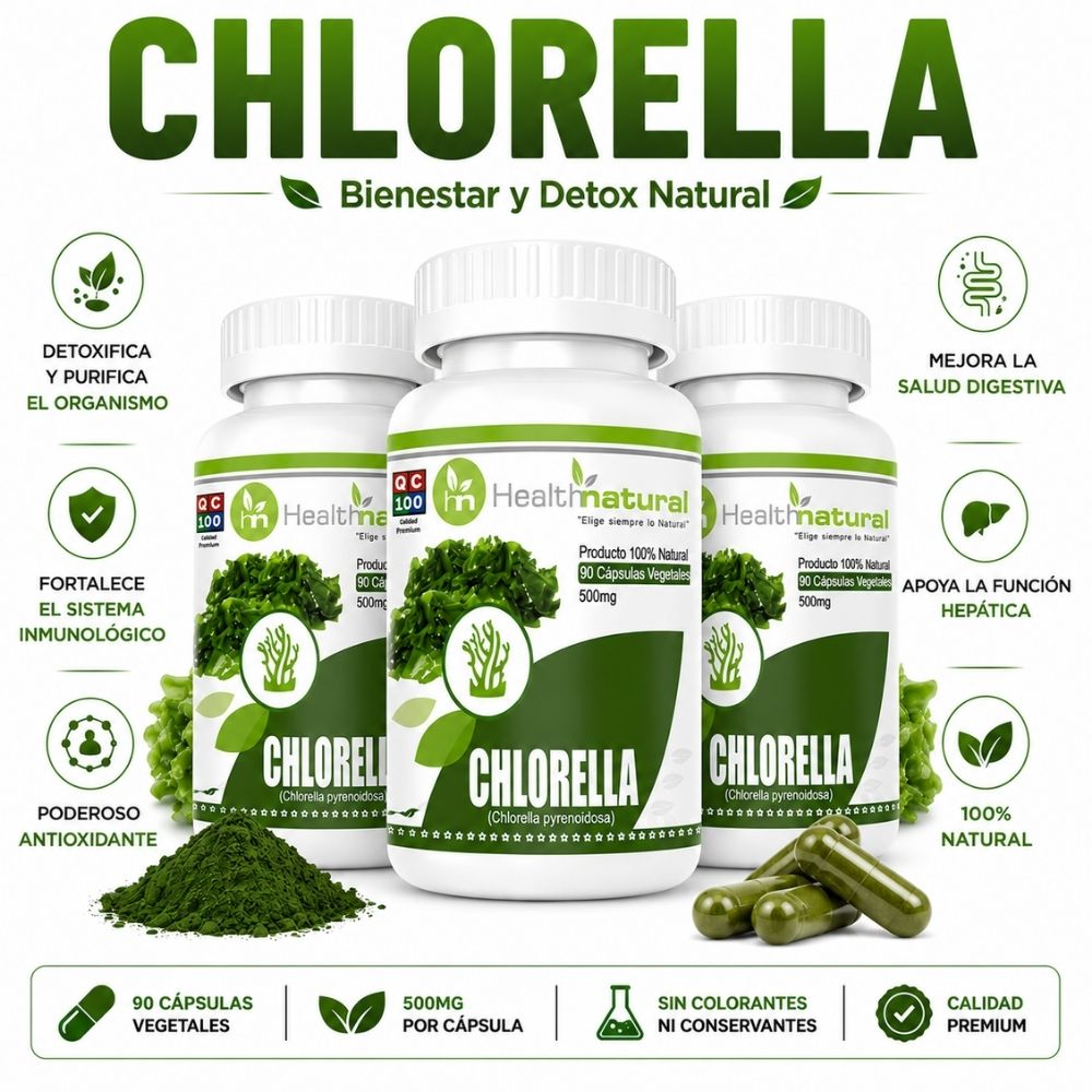 PACK 3 CHLORELLA HEALTHNATURAL 1500MG