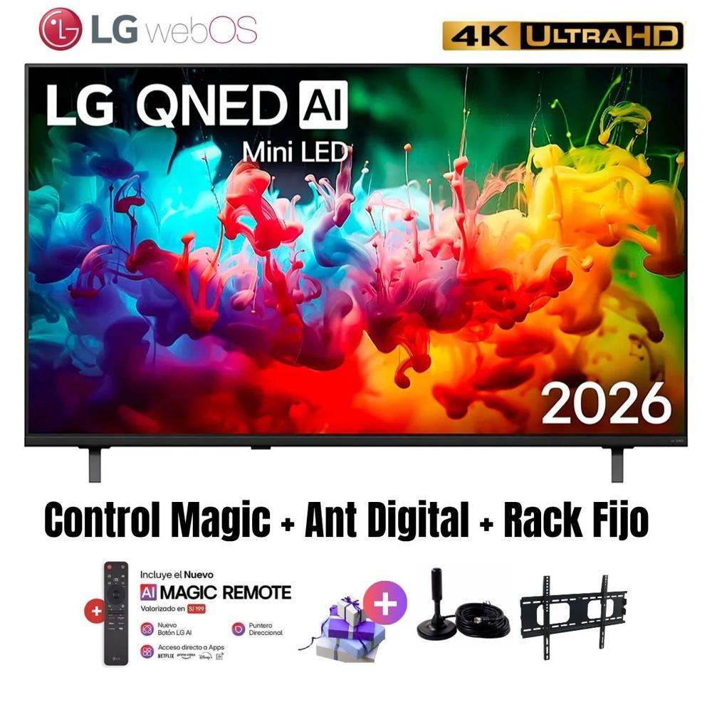 Televisor Smart TV LG 50'' QNED MiniLED UHD 4K 50QNED70BSA 2026 - Ant - Rack Fijo