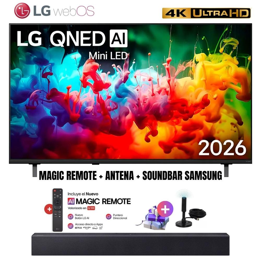 Televisor Smart TV LG 50'' QNED MiniLED UHD 4K 50QNED70BSA 2026 - Ant - Soundbar Samsung