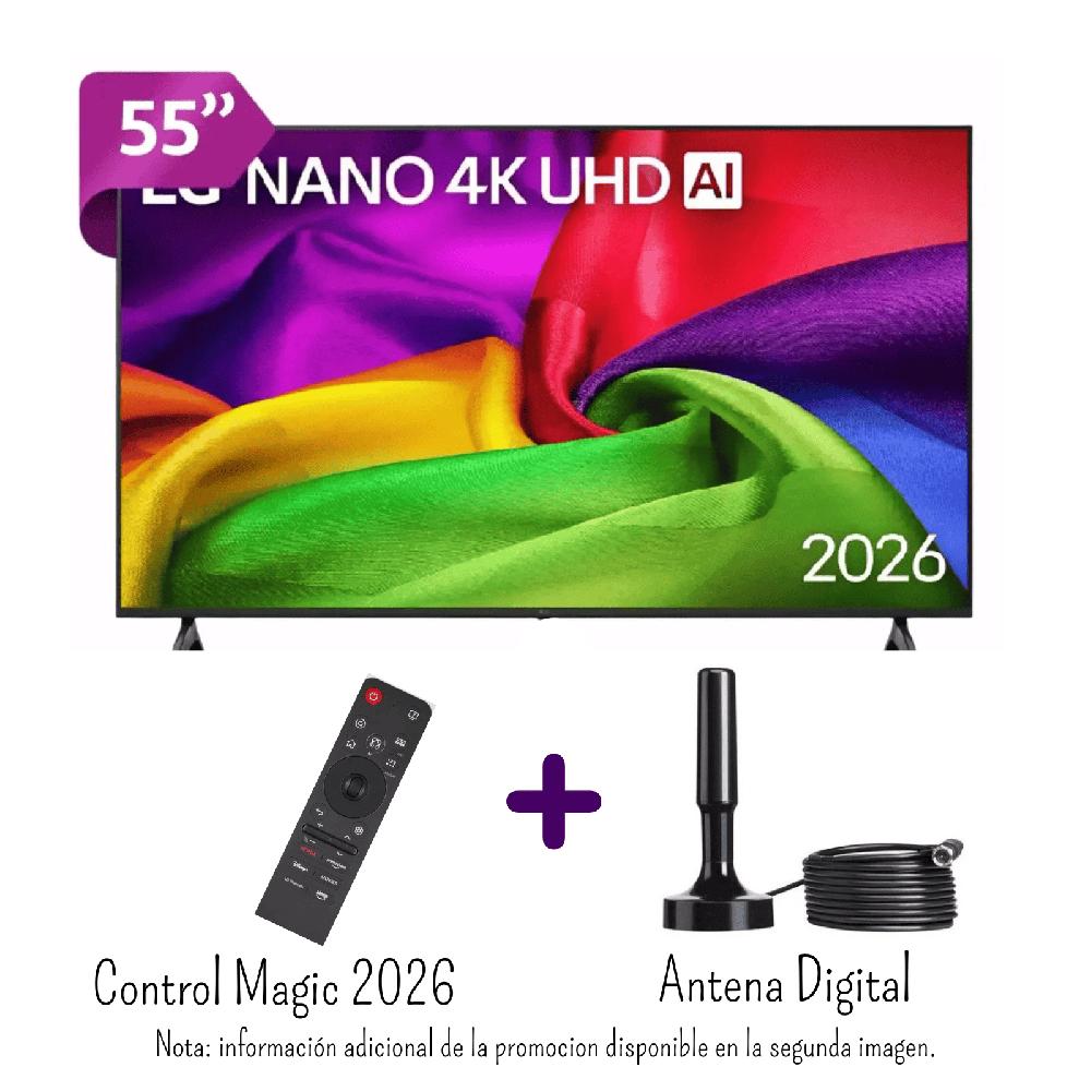 Televisor LG 55 Pulgadas NANOCELL UHD 4K WebOS 55NU800BPSB - Control Magic - Antena Digital