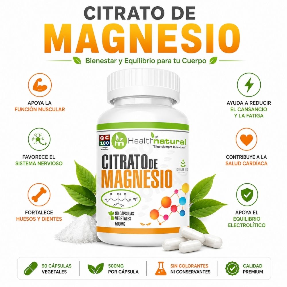 CITRATO DE MAGNESIO HEALTHNATURAL 500MG