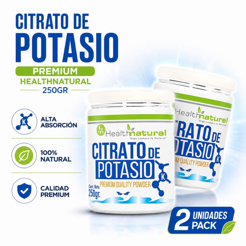 PACK 2 CITRATO DE POTASIO PREMIUM HEALTHNATURAL 500GR