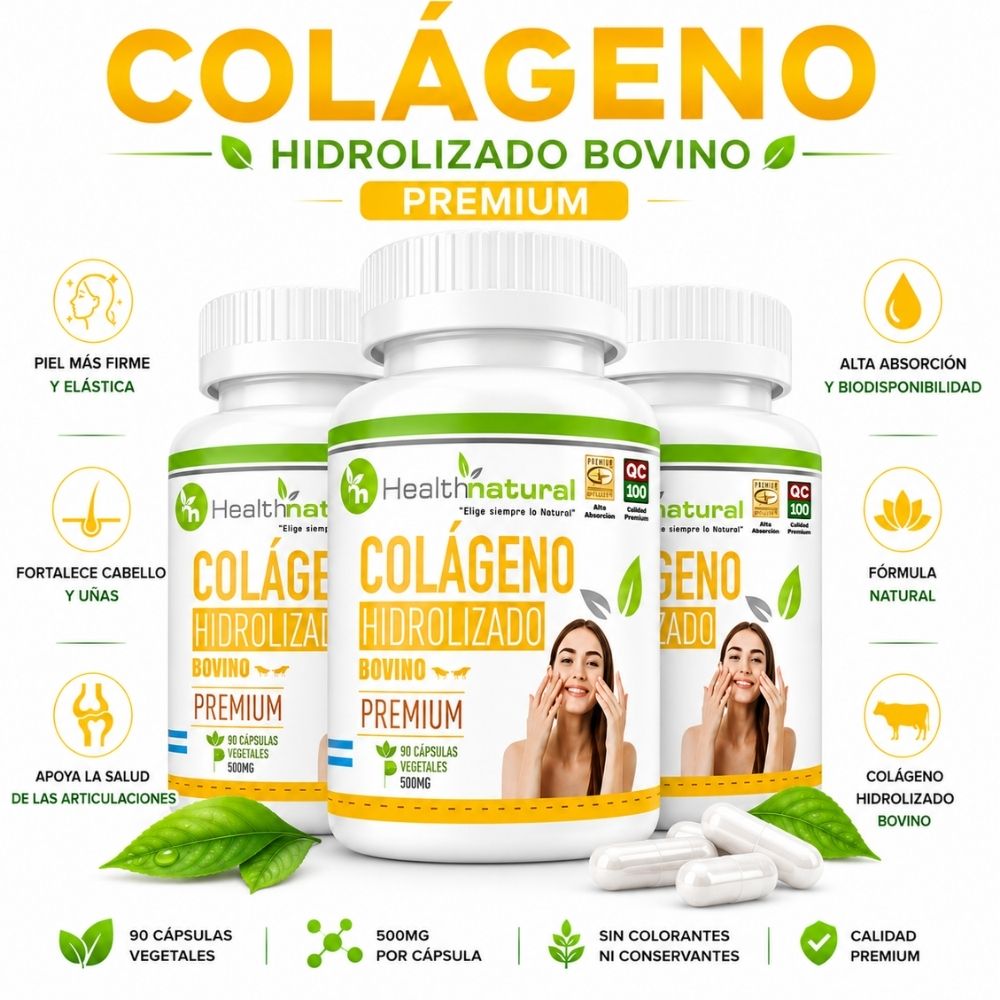 PACK 3 COLÁGENO HIDROLIZADO HEALTHNATURAL 1500MG