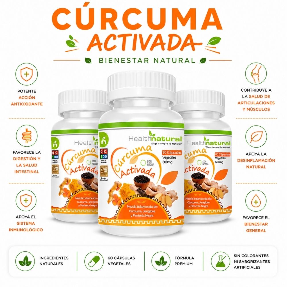 PACK 3 CÚRCUMA ACTIVADA HEALTHNATURAL 1500MG