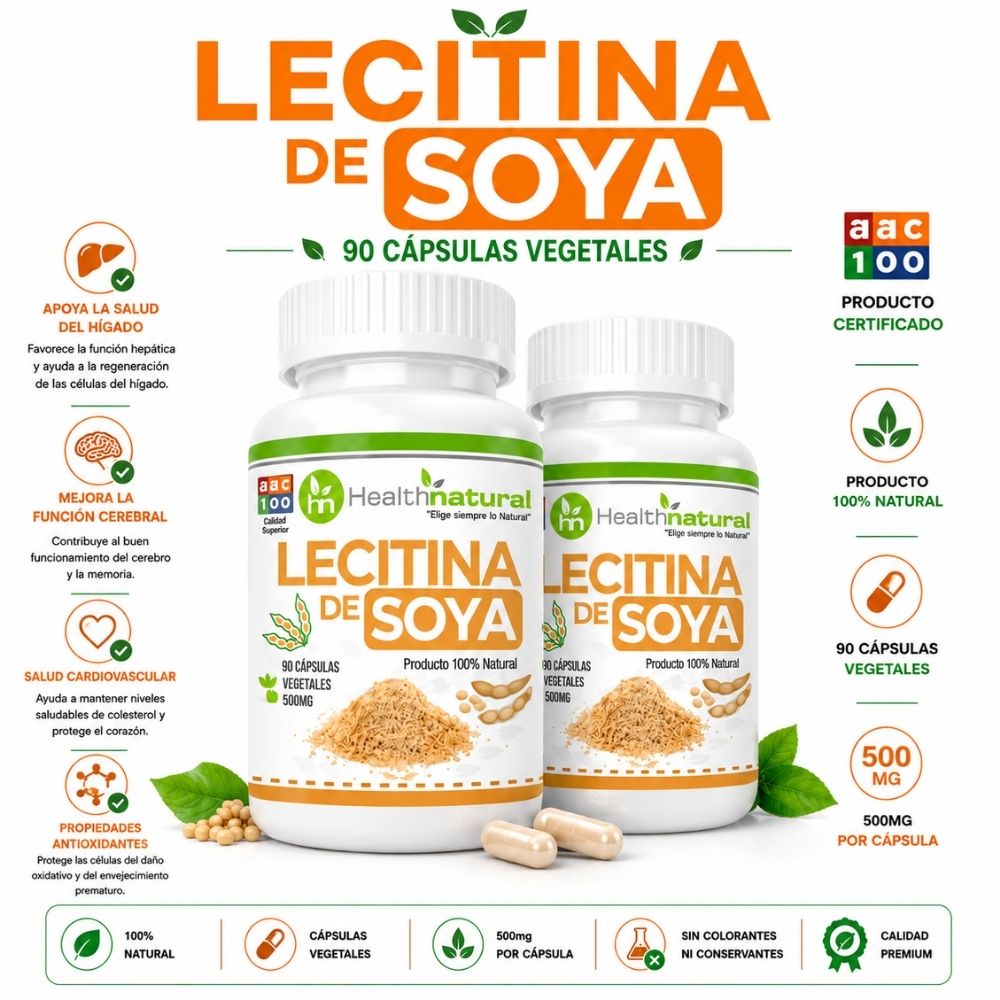 PACK 2 LECITINA DE SOYA HEALTHNATURAL 1000MG