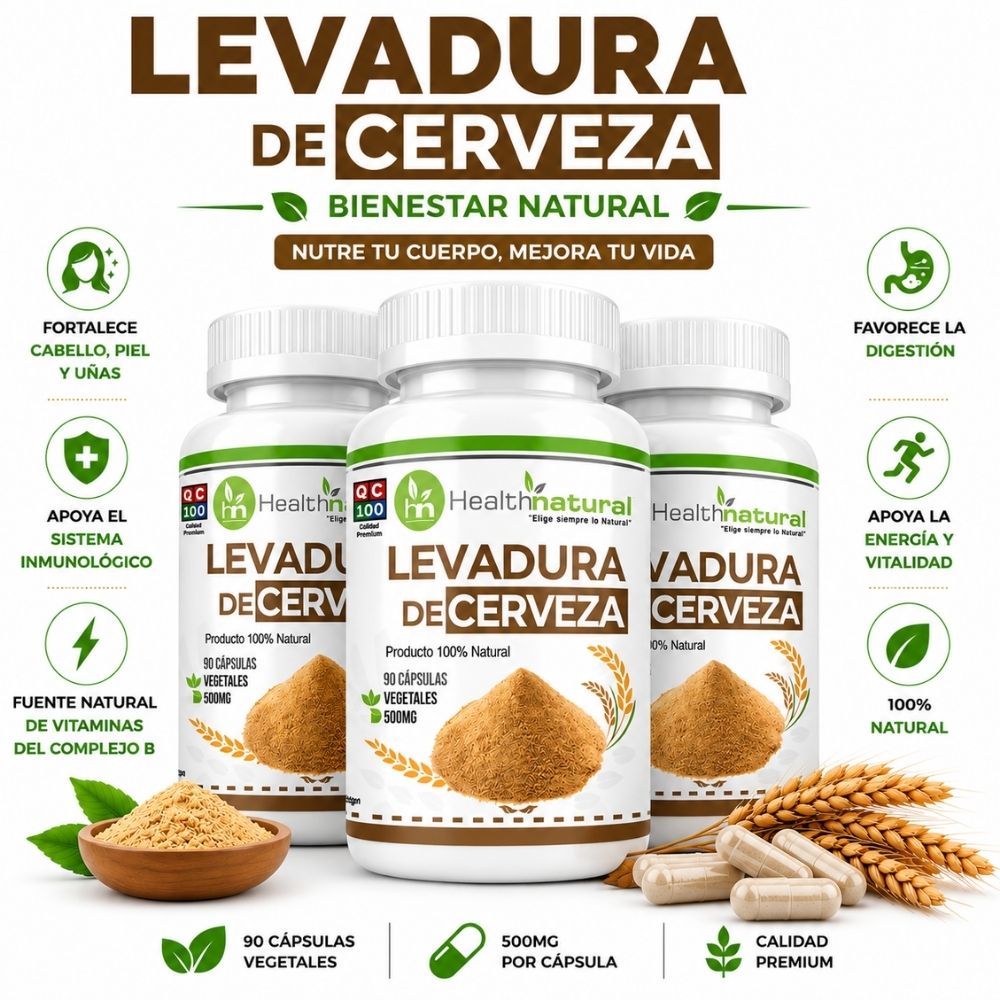 PACK 3 LEVADURA DE CERVEZA HEALTHNATURAL 1500MG