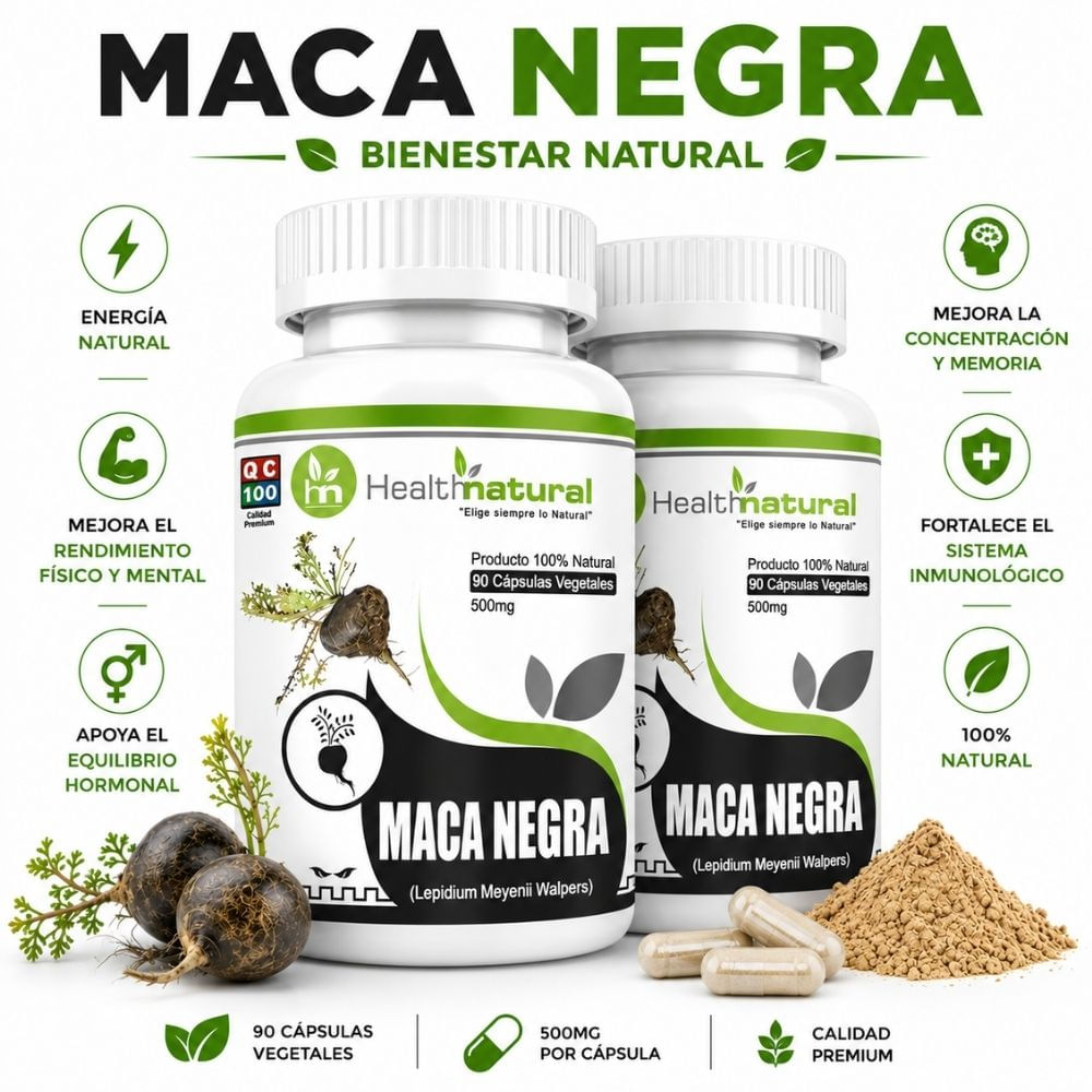 PACK 2 MACA NEGRA HEALTHNATURAL 1000MG