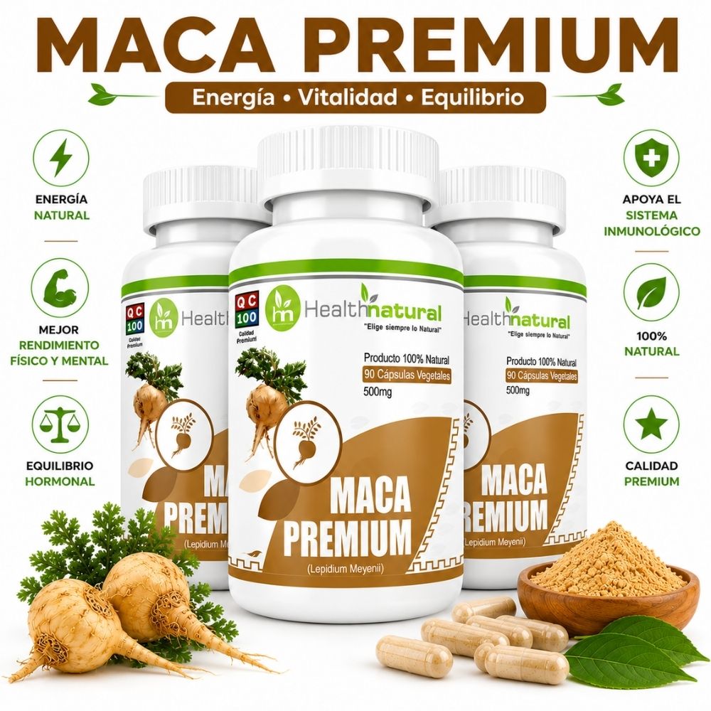 PACK 3 MACA PREMIUM HEALTHNATURAL 1500MG