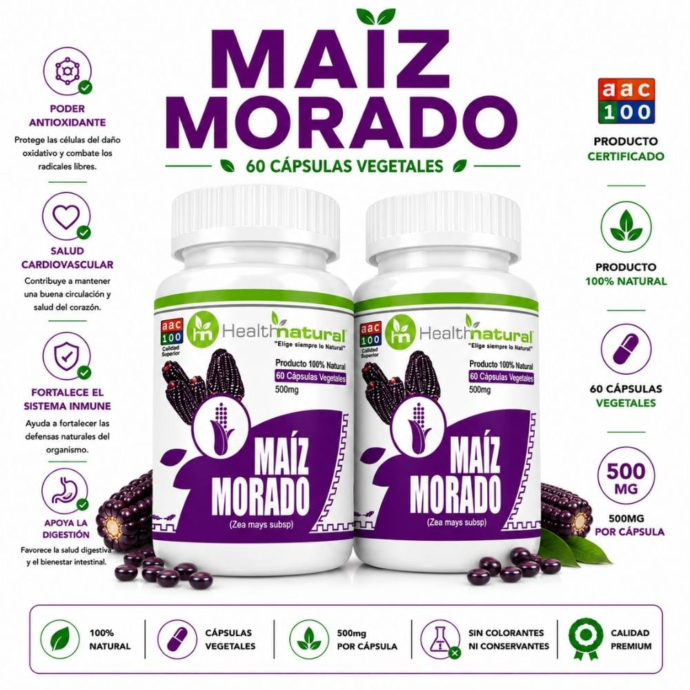 PACK 2 MAIZ MORADO HEALTHNATURAL 1000MG