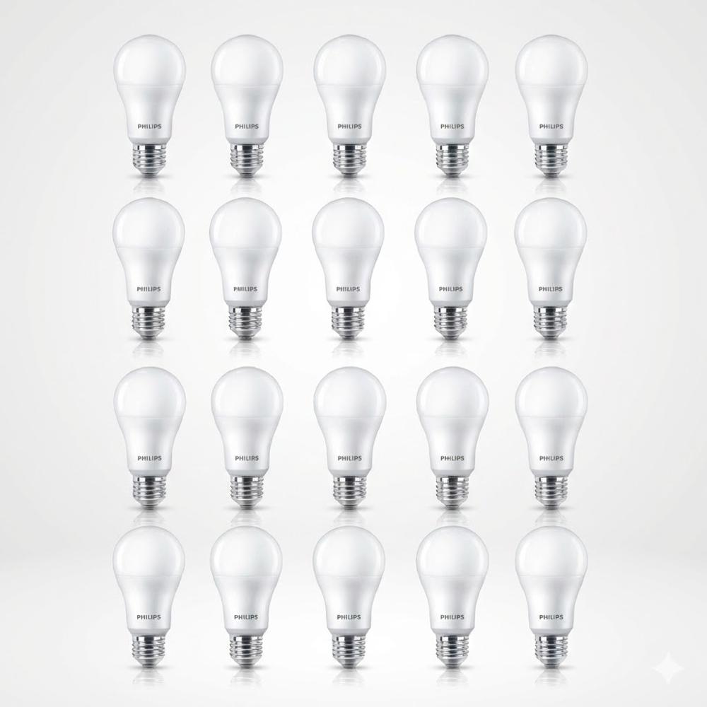Pack 20 Focos LED 13W Luz Cálida Philips EcoHome E27 3000K