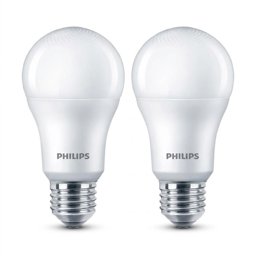 Pack x2 Focos LED 15W Luz Cálida Philips EcoHome E27 3000K