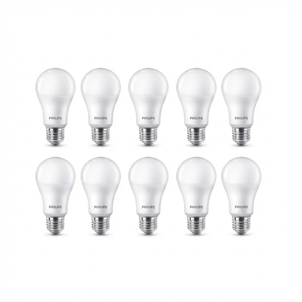 Pack 10 Focos LED 15W Luz Cálida Philips EcoHome E27 3000K