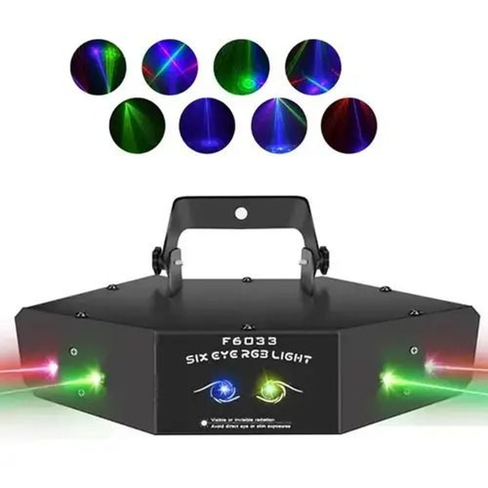 Laser Estroboscopico Colores RGB 9Luces de Escenario Iluminación LED