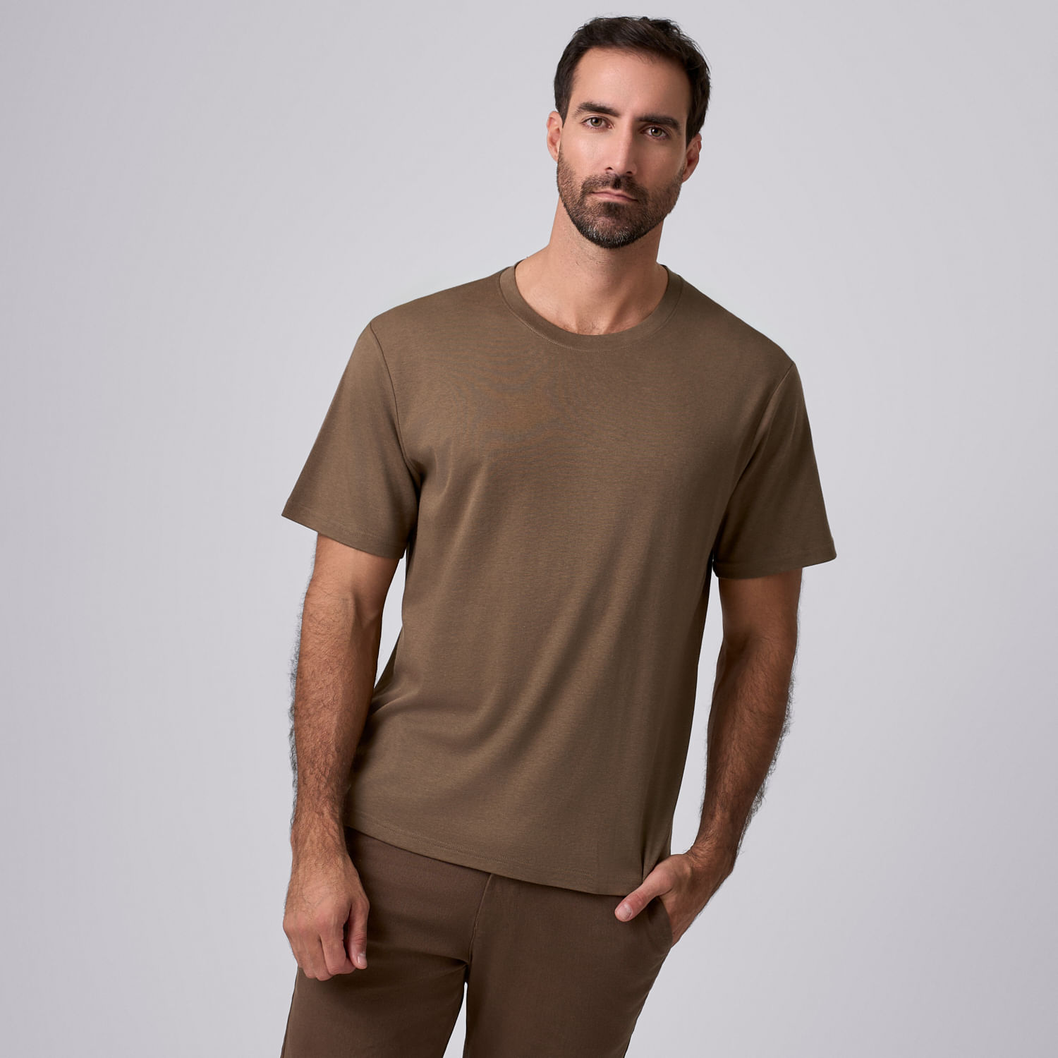 Polo Hombre Cotton Modal Malabar Taupe Talla M