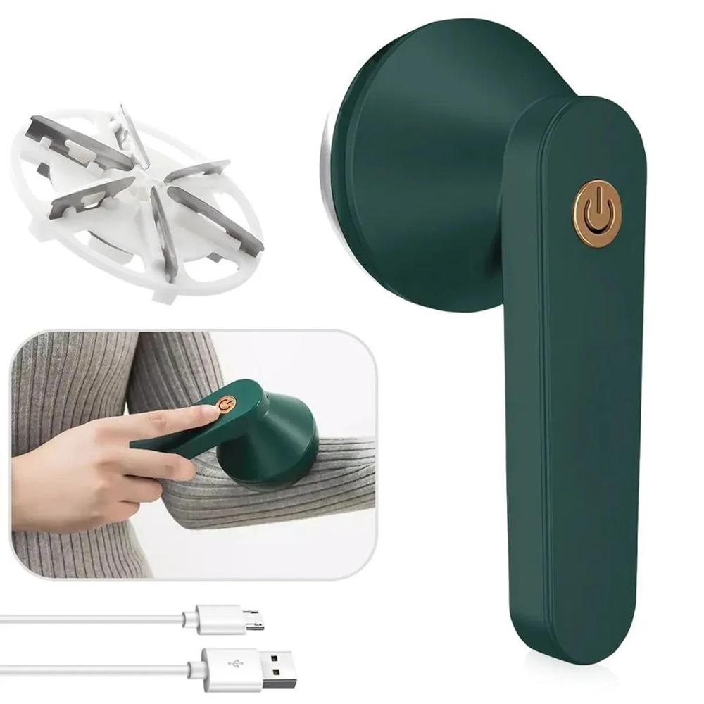 Quita Pelusas Pelos Hilos Bolitas Eléctrico Recargable Color Verde.