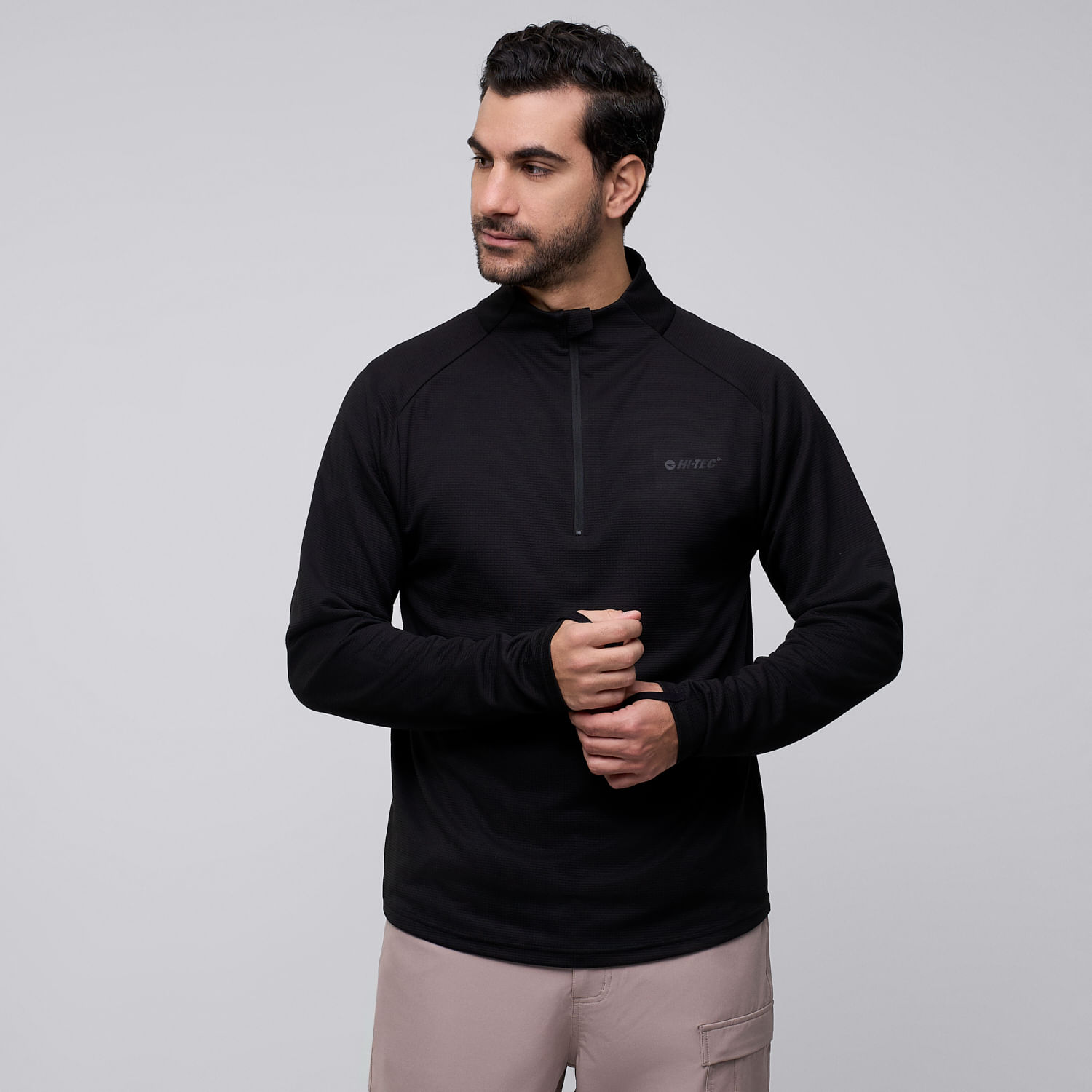 Polera Deportiva Hombre Hi-tec Base Negro L