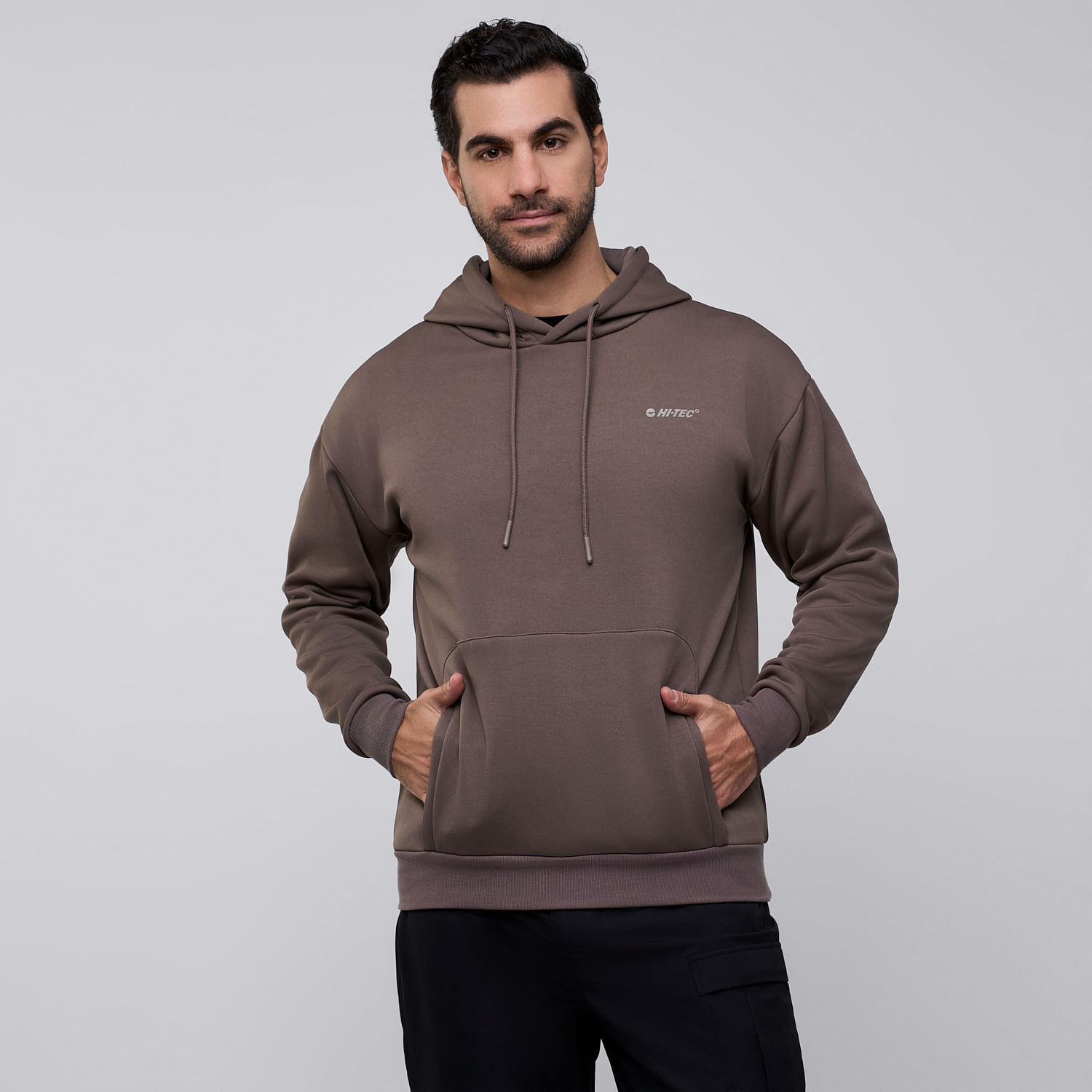 Polera Deportiva Hombre Hi-tec Hoodie Marron M