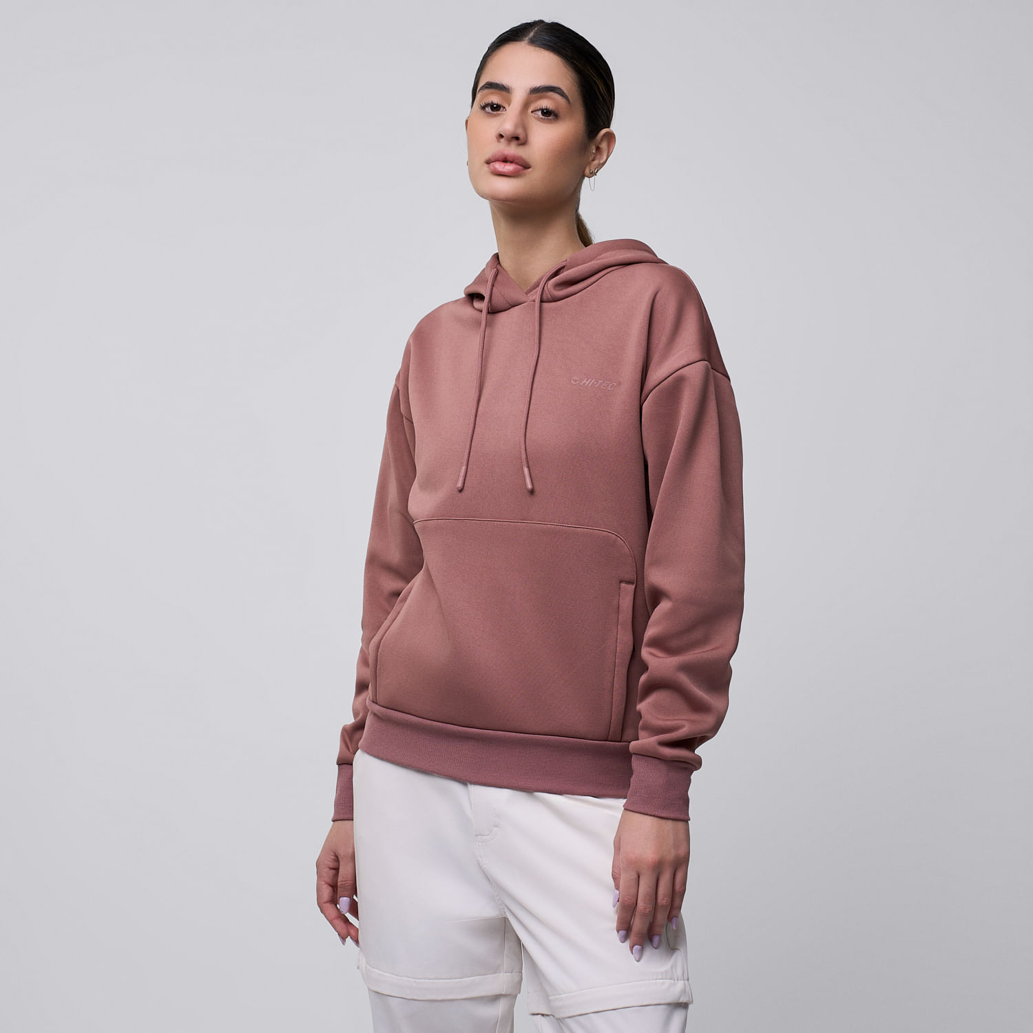 Polera Deportiva Mujer Hi-tec Hoodie Palo Rosa XL