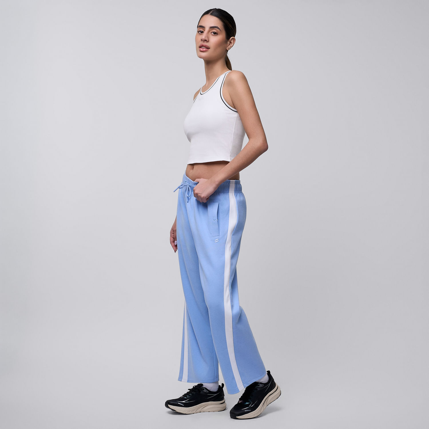 Pantalon De Buzo Mujer Podium Diagonal Celeste M