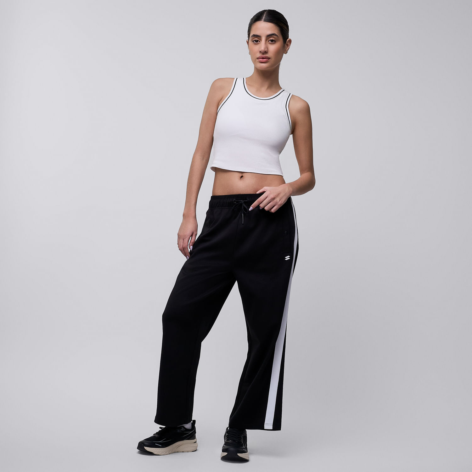 Pantalon De Buzo Mujer Podium Diagonal Negro XL