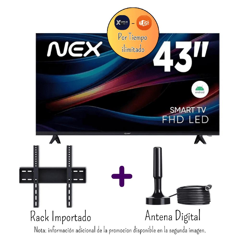 Televisor Nex 43 Pulgadas FHD Android 14 TVLED43S - M-A-G-I-S-T-V - Antena Digital - Rack Importado