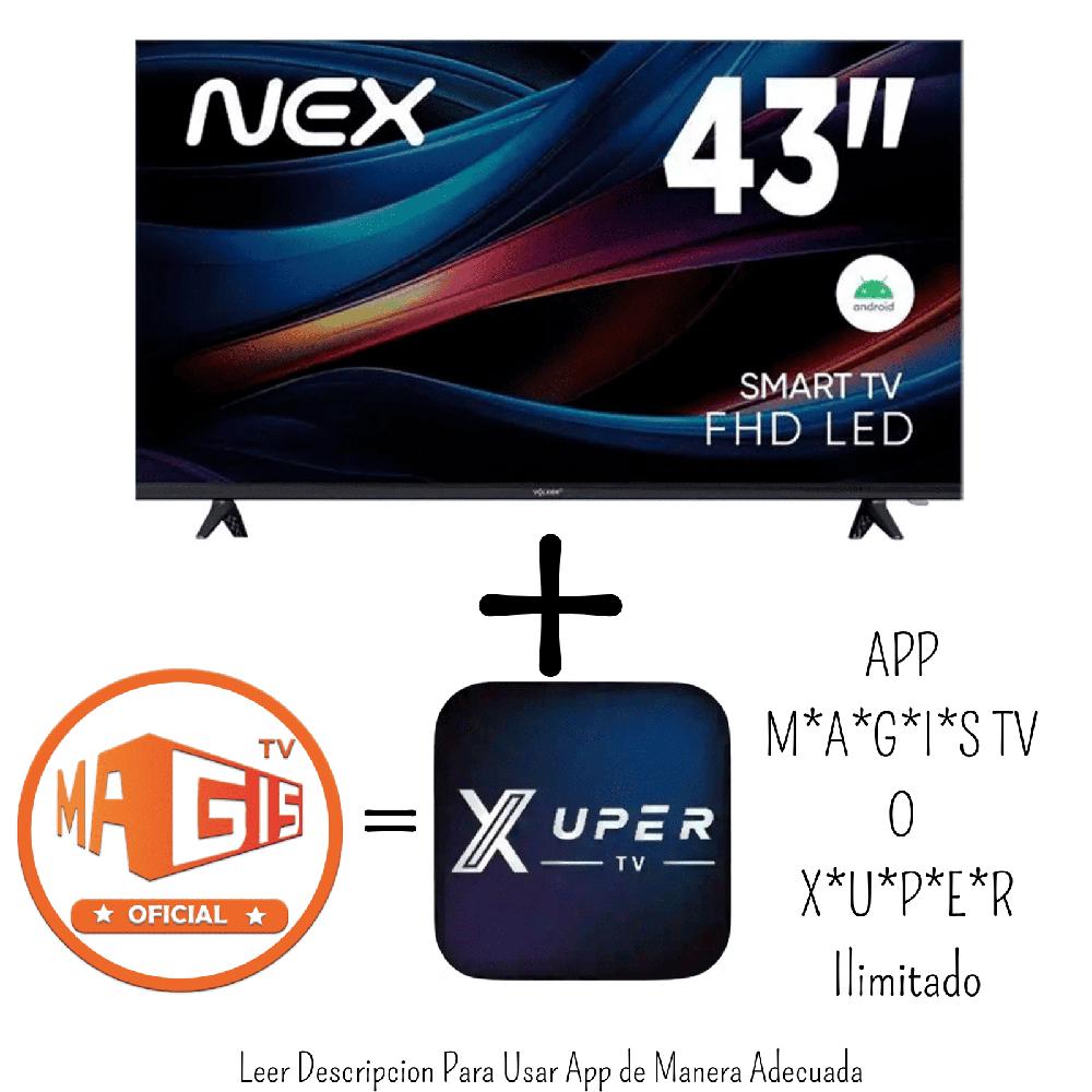 Televisor Nex 43 Pulgadas FHD Android 14 TVLED43S - M-A-G-I-S-T-V- Ilimitado