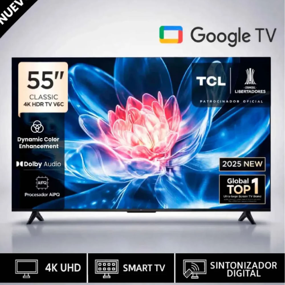 TELEVISOR TCL 55 PULGADAS 55V6C UHD 4K SMART TV 2025
