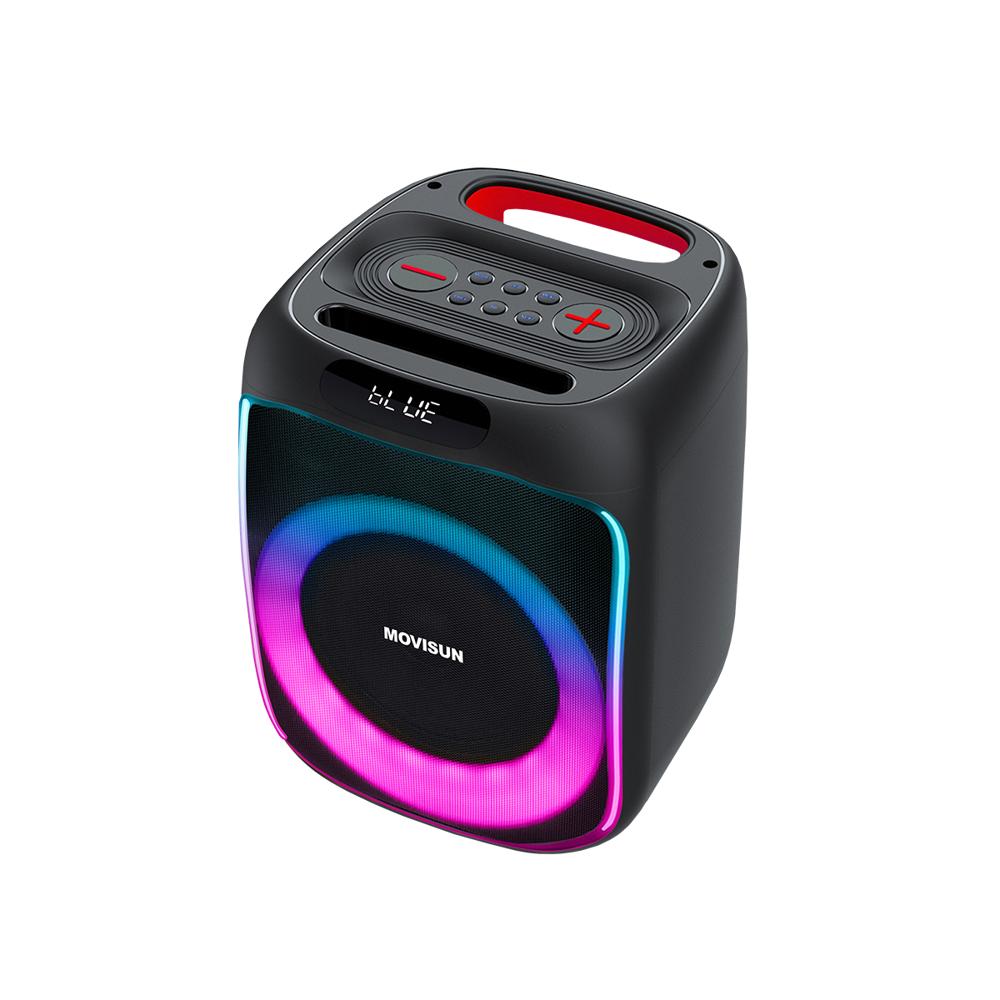 Parlante Bluetooth Karaoke Movisun Power Five - 40 Watts - Luz LED - NEGRO