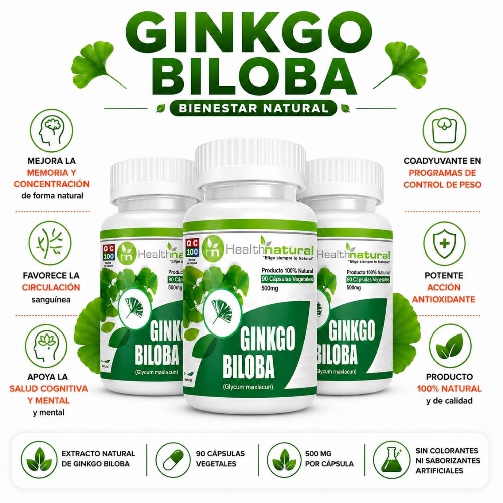 PACK 3 GINKGO BILOBA HEALTHNATURAL 1500MG
