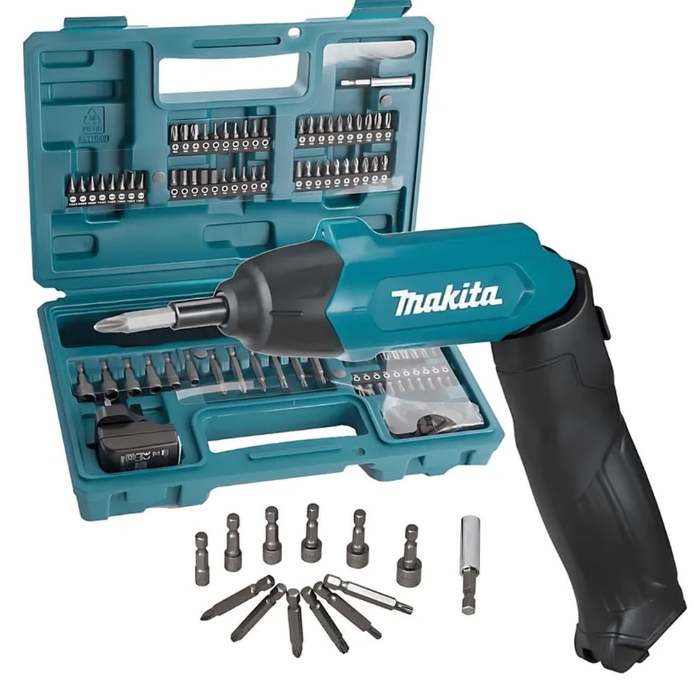 Atornillador 1/4'' Hex 3.6V 6Nm Makita + 81 Accesorios Makita DF001DW
