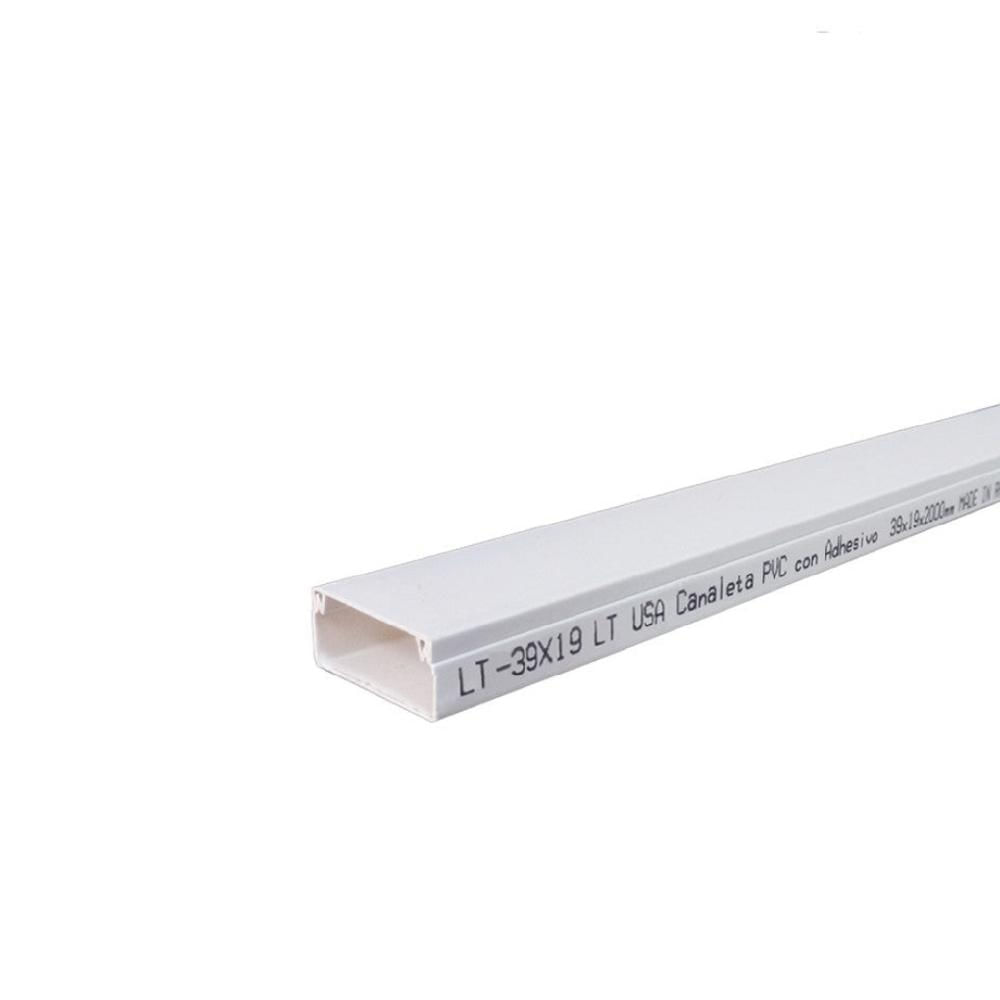 Canaleta PVC Blanca 39x19 con adhesivo 2 mts EDILT-39x19